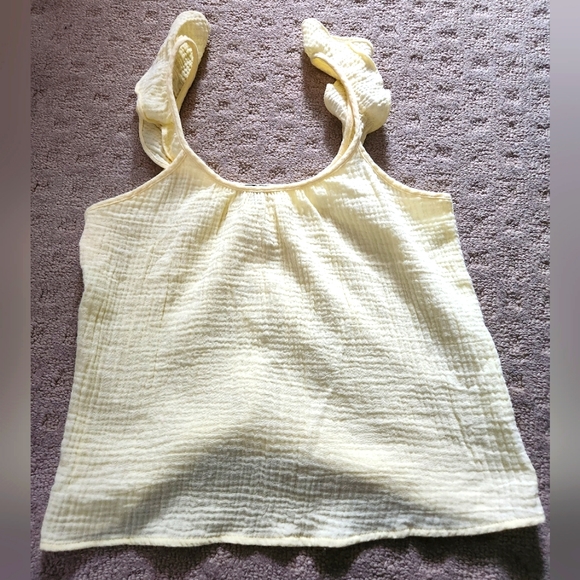 Nwt anthropologie DREW yellow gauze cotton tank small $134 - Picture 3 of 5